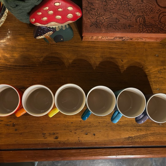 Le Creuset Stoneware Mug Set — Red, Orange, Yellow, Teal, Blue, Purple - Picture 2 of 6